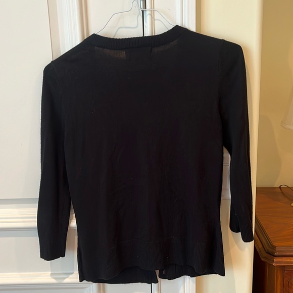 Black cardigan with ruffle front - Picture 2 of 5